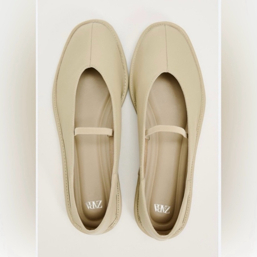 NEW ZARA Leather Ballet Flats 6.5